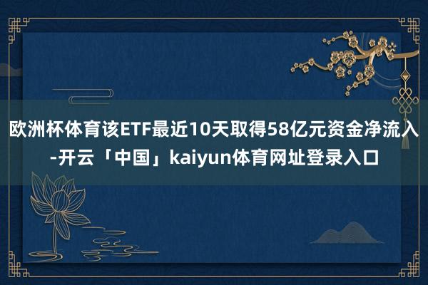 欧洲杯体育该ETF最近10天取得58亿元资金净流入-开云「中国」kaiyun体育网址登录入口