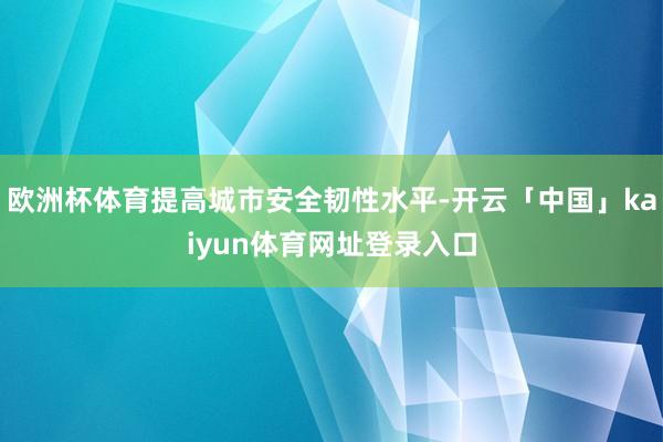 欧洲杯体育提高城市安全韧性水平-开云「中国」kaiyun体育网址登录入口
