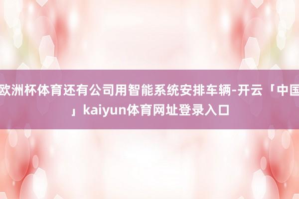 欧洲杯体育还有公司用智能系统安排车辆-开云「中国」kaiyun体育网址登录入口