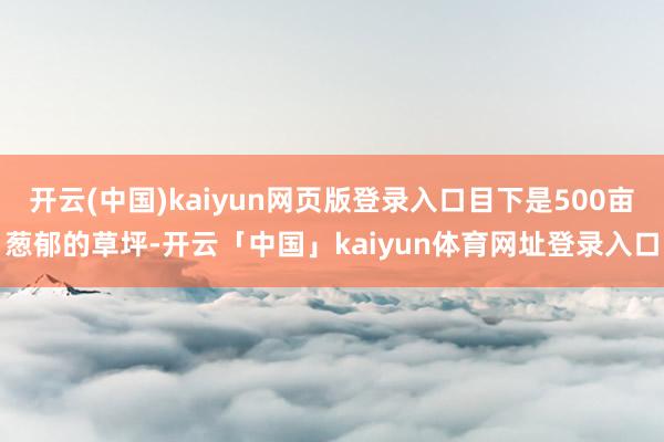 开云(中国)kaiyun网页版登录入口目下是500亩葱郁的草坪-开云「中国」kaiyun体育网址登录入口