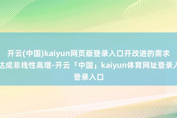 开云(中国)kaiyun网页版登录入口开改进的需求、达成非线性高增-开云「中国」kaiyun体育网址登录入口