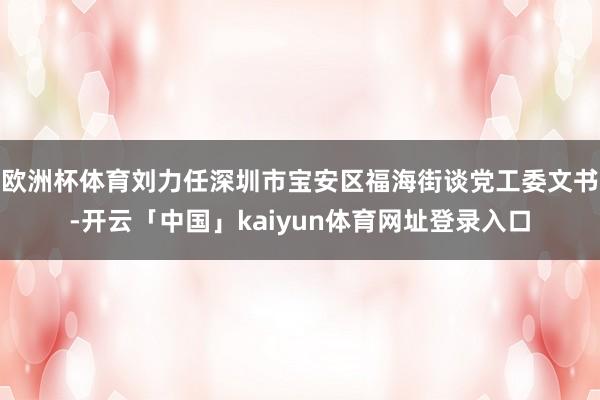 欧洲杯体育刘力任深圳市宝安区福海街谈党工委文书-开云「中国」kaiyun体育网址登录入口