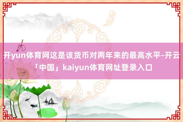 开yun体育网这是该货币对两年来的最高水平-开云「中国」kaiyun体育网址登录入口